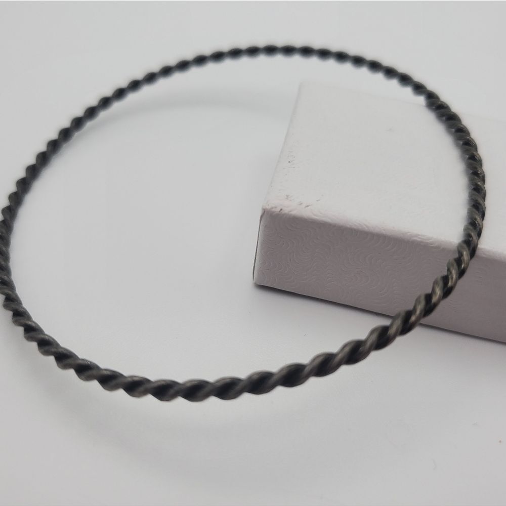 Midnight black barbed wire‎ twisted bracelet bangle 💥